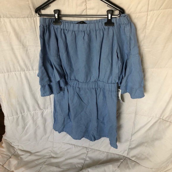 Zara blue off the shoulder romper - Picture 6 of 6